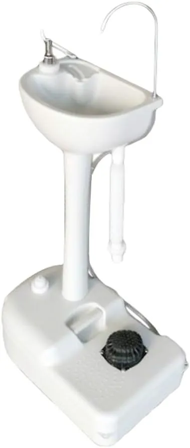 Portable Camping Sink w/Towel Holder & Soap Dispenser - Hand Wash Basin Stand w/Rolling Wheels - for Outdoor Events, Gatherings, Worksite & Camping 1