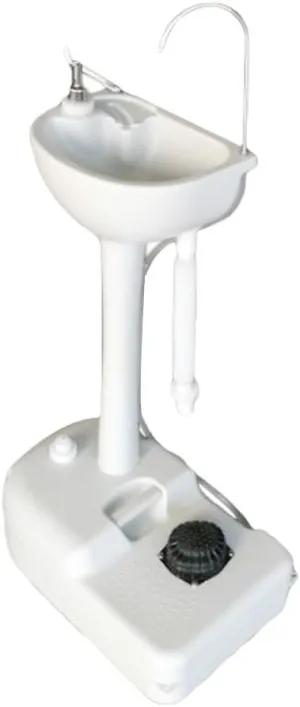 Portable Camping Sink w/Towel Holder & Soap Dispenser - Hand Wash Basin Stand w/Rolling Wheels - for Outdoor Events, Gatherings, Worksite & Camping 1