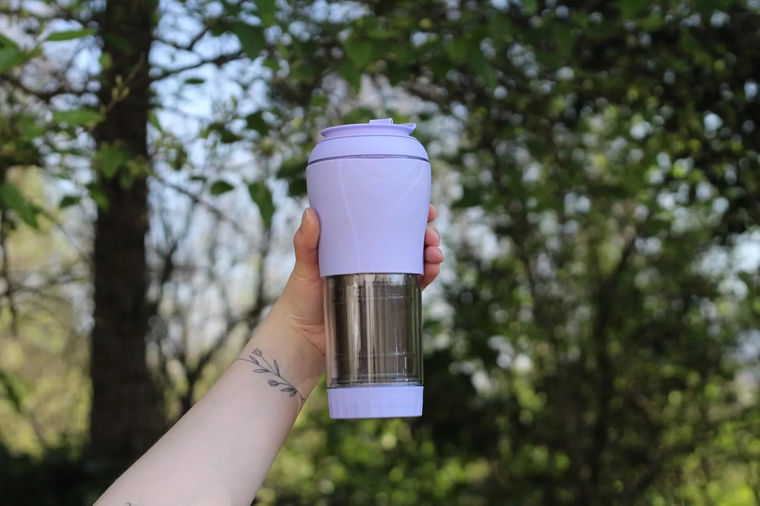 Portable Coffee & Tea Maker - Thermal Coffee & Tea Infuser, French Press, Single Serve Coffee Maker, BPA Free - Home & Kitchen Accessories & Utensils - 12 fl oz, Lilac