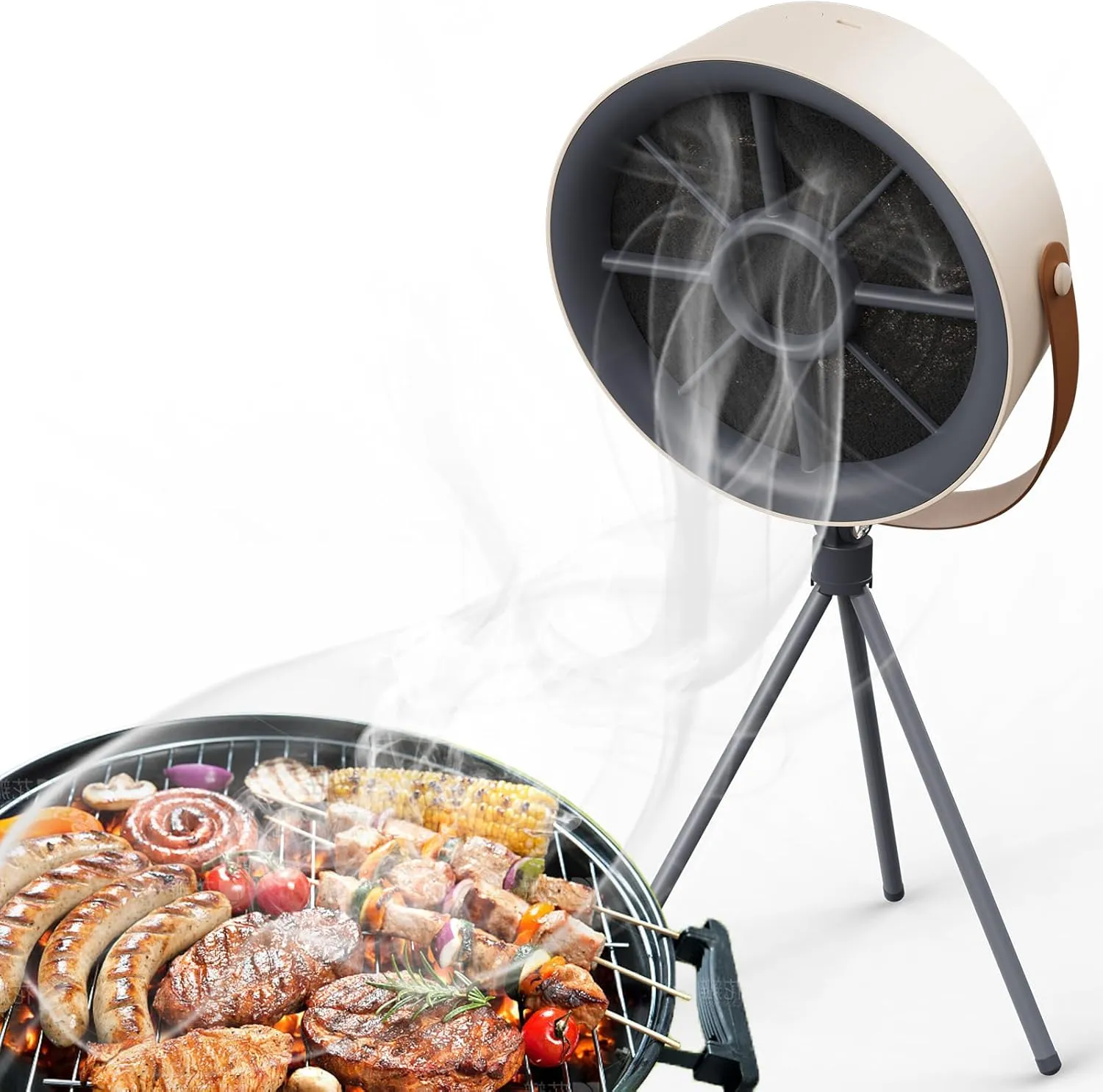 Portable Cooker Hood, tabletop hood range, Rechargeable 3-Speed Exhaust Fan, Adjustable, Portable Range Hood for Kitchen for Caravanning, Hotpot, and Barbecue, with Low-Noise Operation