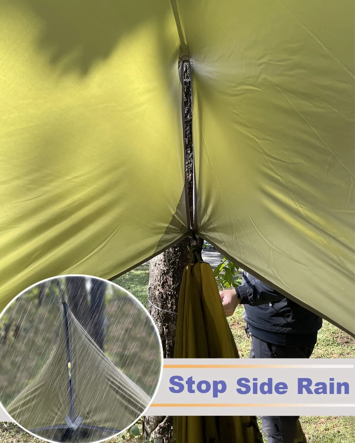 Portable Double Camping Hammock with Insect Netting - Perfect for Outdoor Hiking and Travel, Complete with Two 10ft Straps