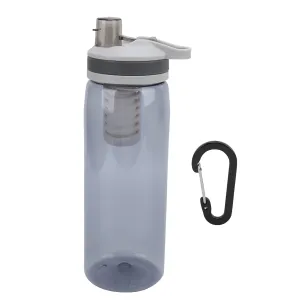 Portable Filtered Water Bottle Outdoor Water Purifier Emergency Camping Hiking (Grey)