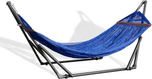 Portable Hammock with Steel Stand - Adjustable Outdoor Hanging Bed for Camping, Beach & Patio