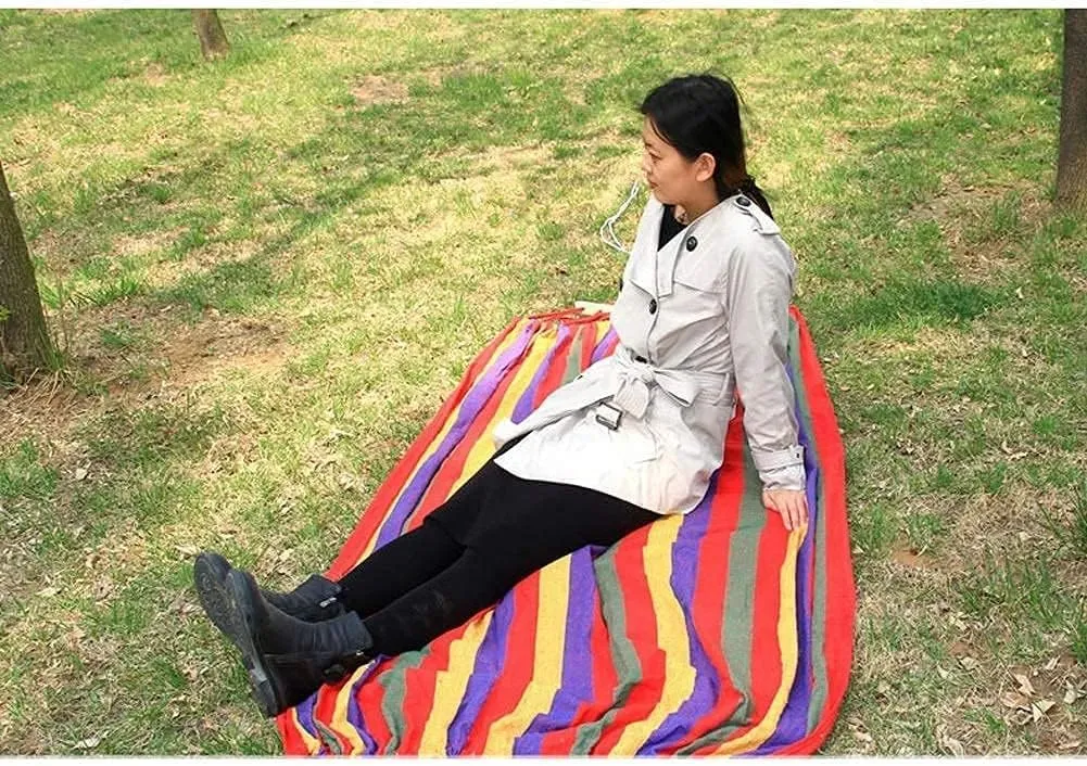 Portable Hammocks Camping Hammock Canvas Swing Bed Outdoor Hammocks Portable for Travel Beach Garden Courtyard Hammock for Outdoor(Red)