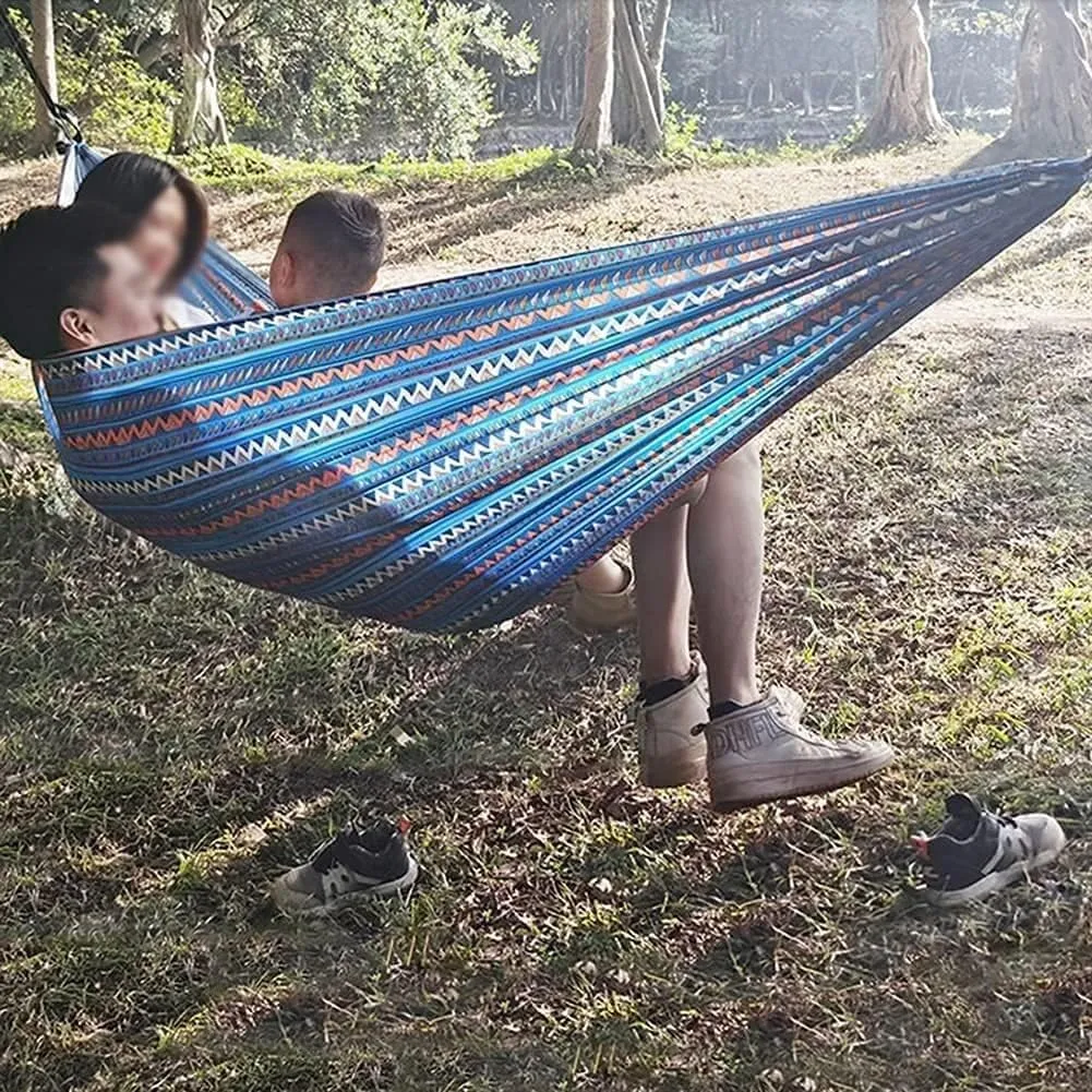 Portable Hammocks Double & Single Hammock Portable Nylon Parachute Hammocks Swing for Indoor Outdoor Garden Hiking Travel Backpacking Hammock for Outdoor(A)