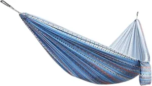 Portable Hammocks Double & Single Hammock Portable Nylon Parachute Hammocks Swing for Indoor Outdoor Garden Hiking Travel Backpacking Hammock for Outdoor(A)