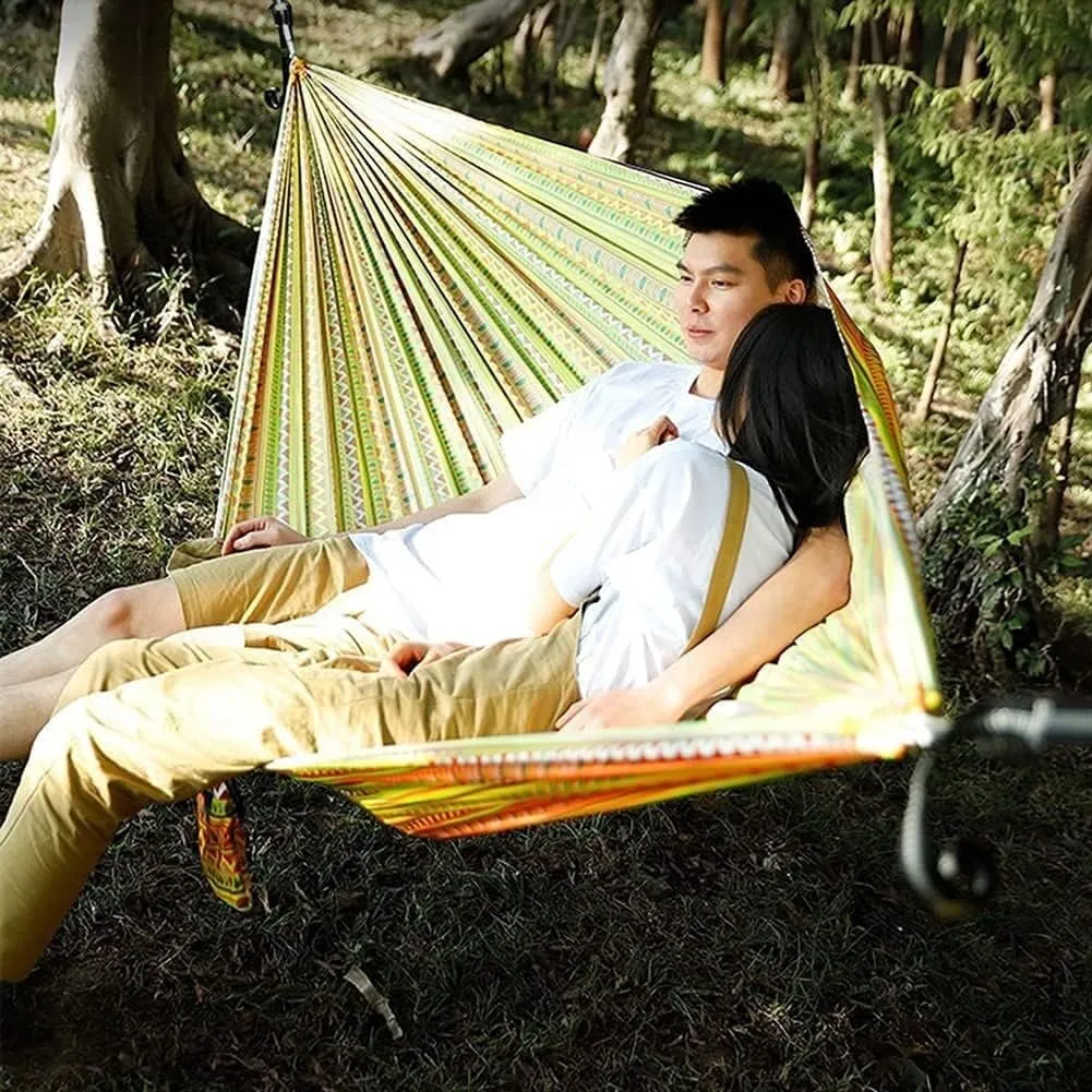 Portable Hammocks Double & Single Hammock Portable Nylon Parachute Hammocks Swing for Indoor Outdoor Garden Hiking Travel Backpacking Hammock for Outdoor(A)
