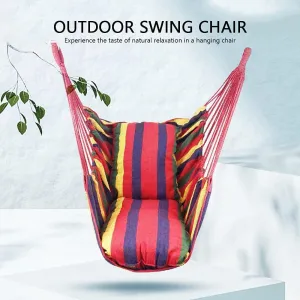 Portable Hammocks Outdoor Hammock Thicken Chair Hanging Portable Relaxation Canvas Swing Travel Camping Lazy Chair Hammock for Outdoor(Black B)