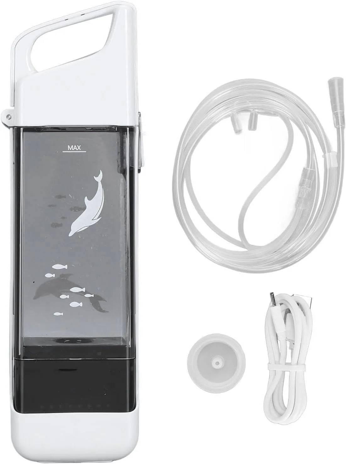 Portable Hydrogen Water Bottle 300mL, Rechargeable Hydrogen Water Maker, Electrolysis SPE, Fast 3 Minute Hydrogen Production, Borosilicate Glass