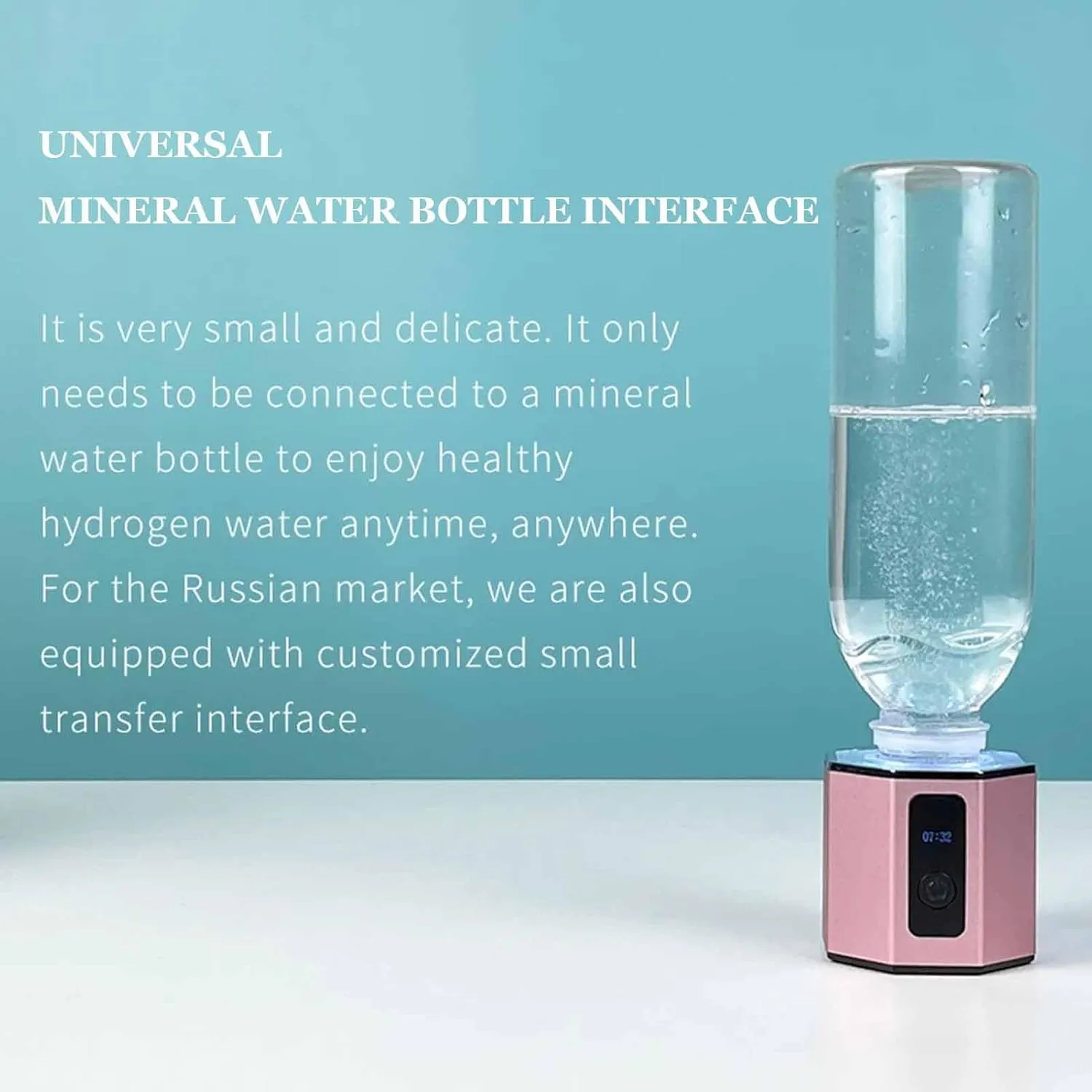 Portable Hydrogen Water Generator Bottle, 300ML, Hydrogen Rich Water Cup with SPE PEM Technology, Up to 3800-6000PPB, Hydrogen Water Ionizer