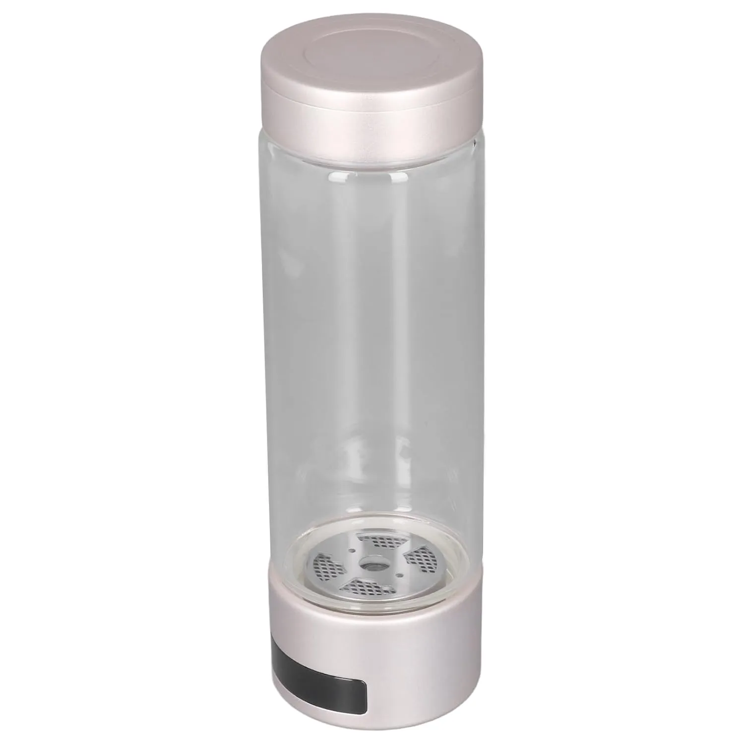Portable Hydrogen Water Generator, Hydrogen Water Bottle High Borosilicate Glass 5V USB Rechargeable 400ml Detachable for Travel (Gold)