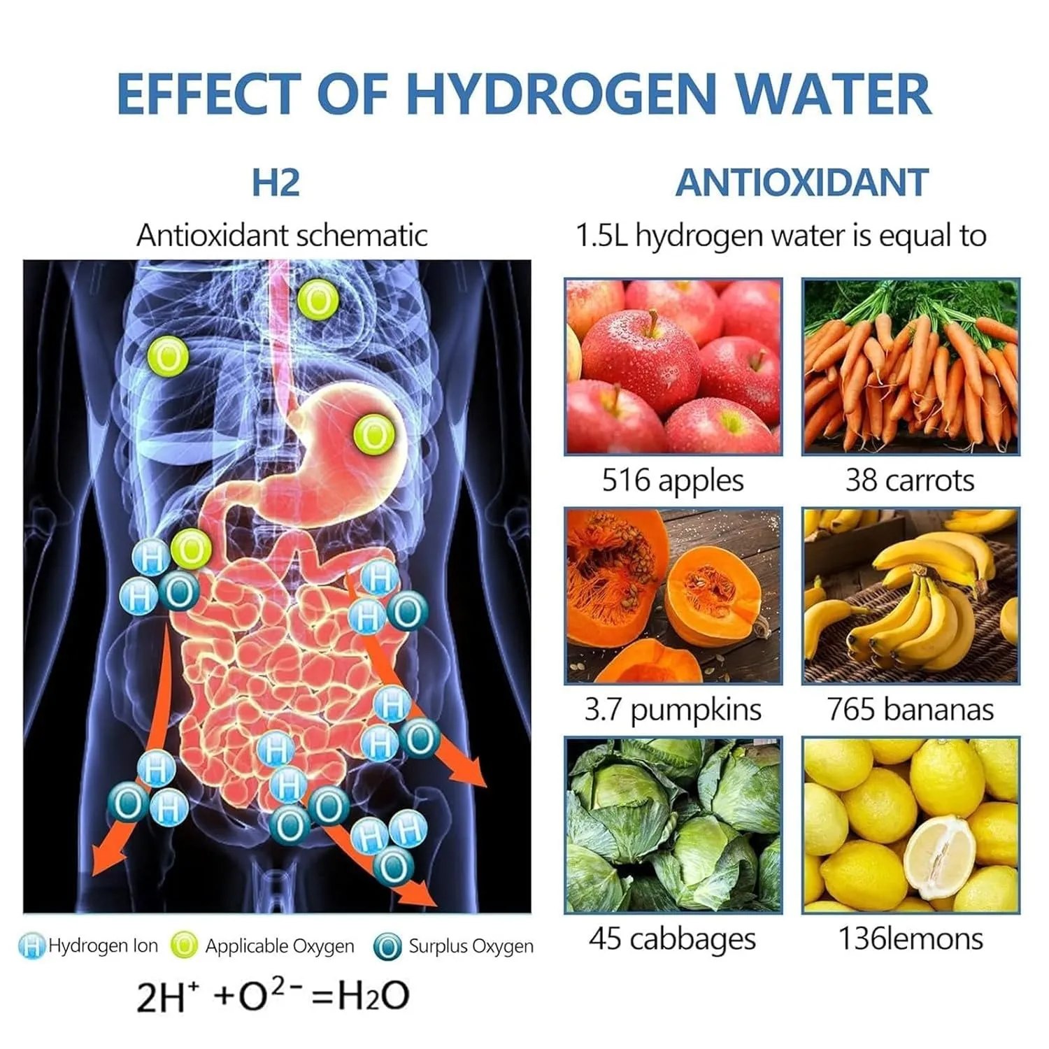 Portable Hydrogen Water Ionizer Machine, Hydrogen Water Bottle, Hydrogen Water Bottle Generator, Hydrogen Rich Health Cup Alkaline Ionizer Generator Used for Home Office Travel(B)