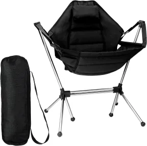 Portable Outdoor Camping Chair, Folding and Rocking Hammock Chairs, Equipped with Storage Bag, Multi Angle Adjustment Leisure Type