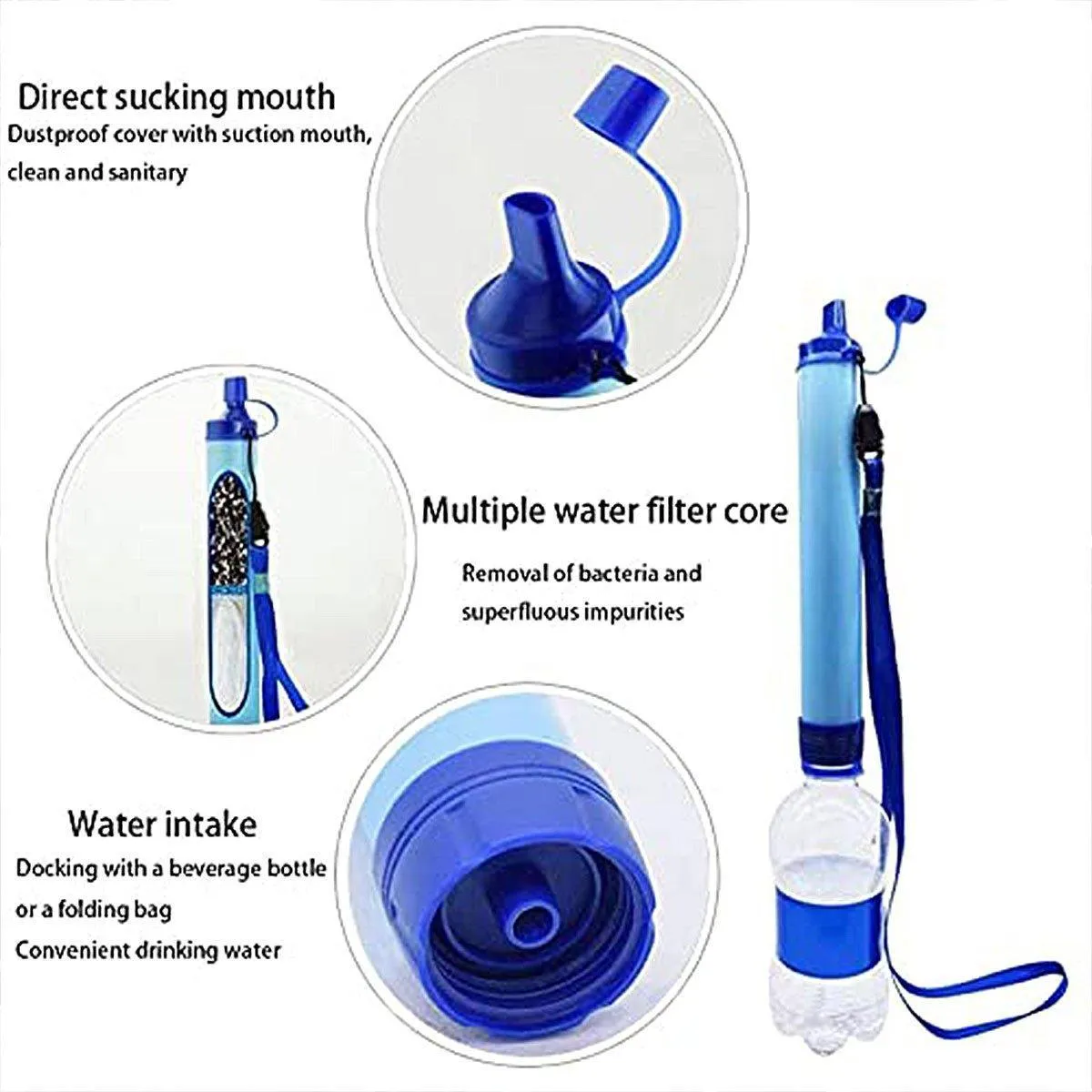 Portable Outdoor Camping Water Filter Straw Emergency Survival Purifier Tool