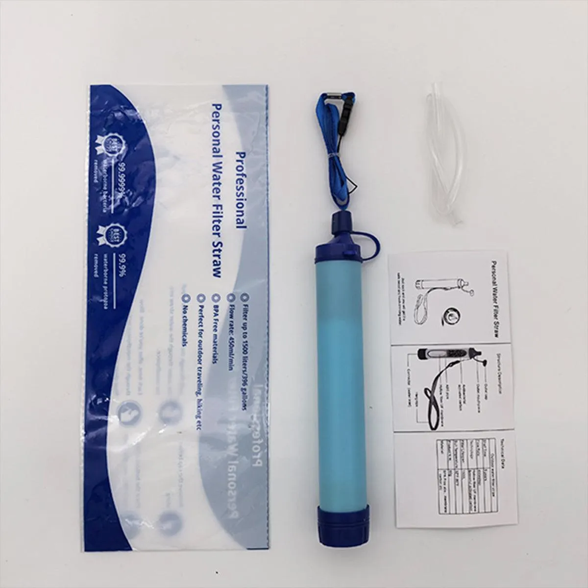 Portable Outdoor Camping Water Filter Straw Emergency Survival Purifier Tool