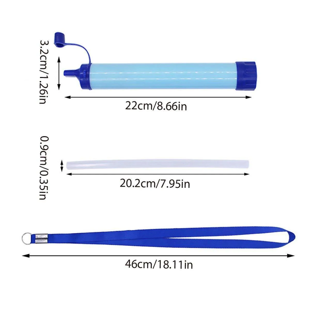Portable Outdoor Camping Water Filter Straw Emergency Survival Purifier Tool