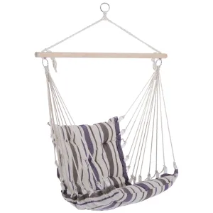 Portable Relaxation: Woven Rope Hanging Swing Chair for Outdoor Garden, Yard, Camping, Brown Finish