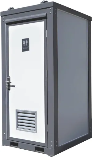 Portable Restroom with Sink, Large Outdoor Toilet with Waterproof Stainless Steel Tank, Locking Door, Electricity Operated Mobile Bathroom for Events, Job Sites, Emergency Use