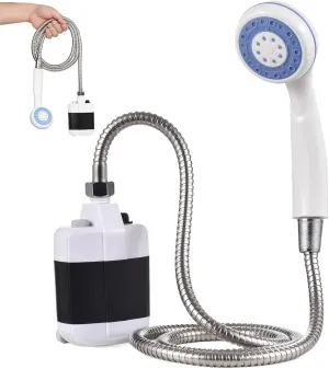 Portable Shower Camping Shower Pump USB Rechargeable Outdoor Waterproof Portable Pump with Head for Hiking, Backpacking, Travel, Beach, Pet for Camping