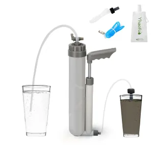 Portable Water Filter Pump,4-Stage Portable Water Filter 1.5L/Min Fast Flow,0.0001 Ultrafiltration Membrane,Suitable for Hking, Camping, Traveling and Emergencies.