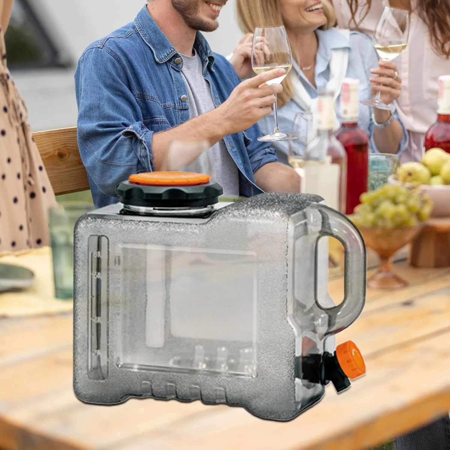 Portable Water Tank - Outdoor Water Container, Water Storage Jug, Large Capacity Water Container, Reusable Large Capacity Canteen With Spigot For Camping BBQ, Hiking Hydration Container