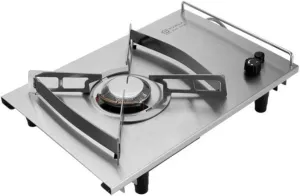 Power Stove Plate NO.4, One Burner, Powerful Firepower, Portable Camping Gas Stove, Outdoor BBQ (Silver)