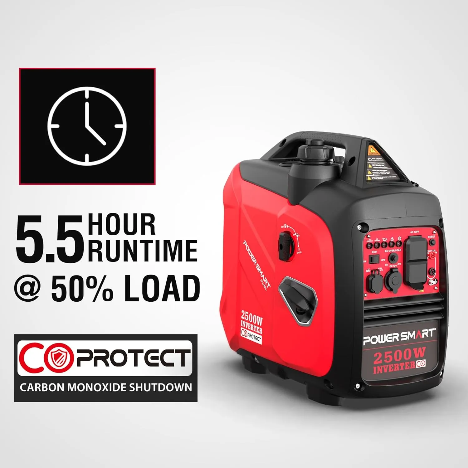 PowerSmart 2500-Watt Portable Inverter Generator with Quiet Technology and CO Protect
