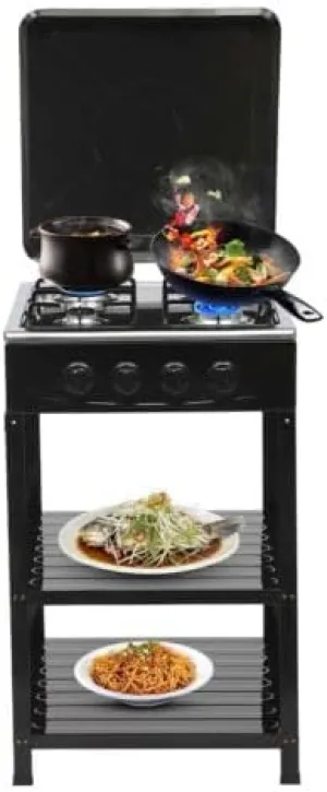 Propane Gas Stove-300000BTU Portable Gas Stove with Support Leg Stand,Outdoor 300000 BTU Stove Propane 4 Burner Portable Cooker BBQ Grill