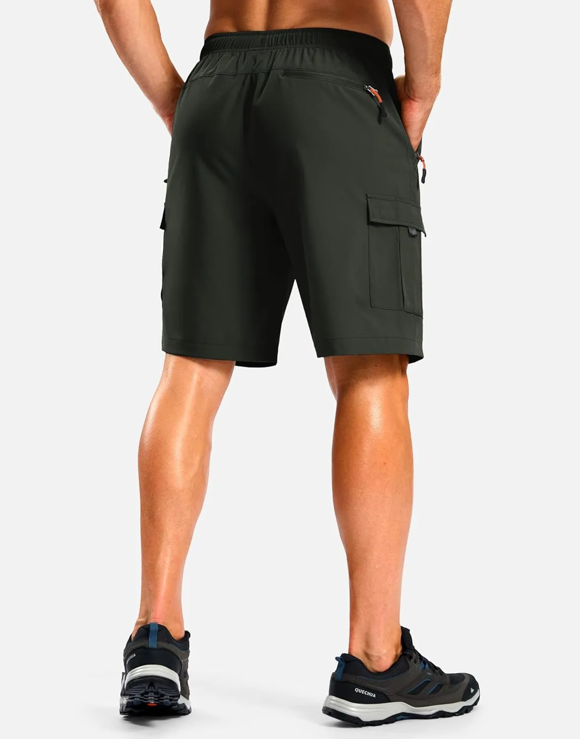 Pudolla Men's Hiking Cargo Shorts with 5 Pockets Lightweight 9" Outdoor Work Casual Shorts for Men Travel Fishing