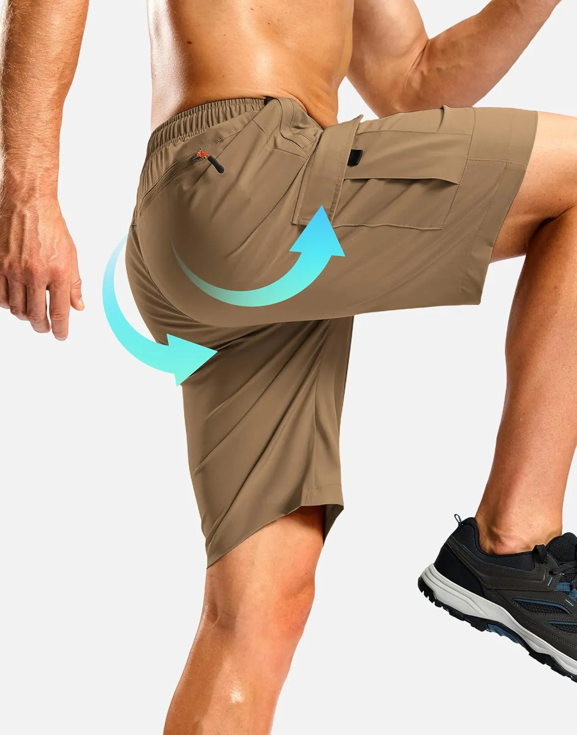 Pudolla Men's Hiking Cargo Shorts with 5 Pockets Lightweight 9" Outdoor Work Casual Shorts for Men Travel Fishing