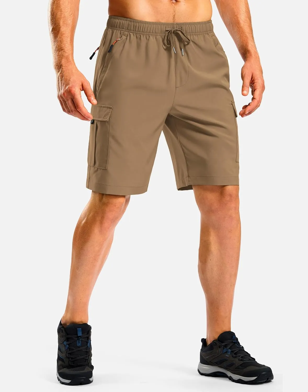 Pudolla Men's Hiking Cargo Shorts with 5 Pockets Lightweight 9" Outdoor Work Casual Shorts for Men Travel Fishing