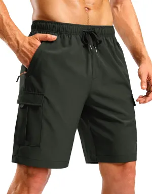 Pudolla Men's Hiking Cargo Shorts with 5 Pockets Lightweight 9" Outdoor Work Casual Shorts for Men Travel Fishing