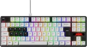 Pulsar PCMK 2 HE TKL Hall Effect Magnetic Gaming Keyboard, Rapid Trigger, Adjustable Actuation Magnetic Switch, 8k Polling, Ultra-Low Latency, RGB Lighting, Hot-Swap, Double Shot PBT Keycaps (White)