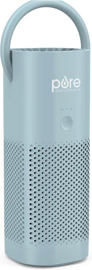 Pure Enrichment® PureZone™ Mini Portable Air Purifier - Cordless True HEPA Filter Cleans Air & Eliminates 99.97% of Dust, Odors, & Allergens Close to You - Cars, School, & Office (Starlight Blue)