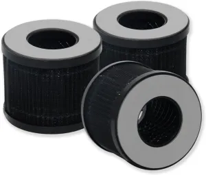 PUREBURE CA09FT-01 Replacement Filter Compatible with DH Lifelabs Sciaire Portable Air Purifier, 3-Pack H13 HEPA Activated Carbon 3-Stage Filtration