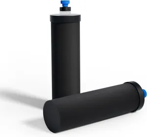 Purewell NSF/ANSI 42&372 Certified Water Filter Replacement for Berkey® BB9-2® Black Elements, Activated Carbon Filters Compatible with Berkey Gravity Filtration System, 2-Pack