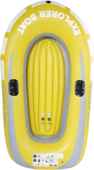 PVC Inflatable Kayak Canoe 2 Person Rowing Air Boat Fishing Diving Yellow 114 x 188cm 1615g