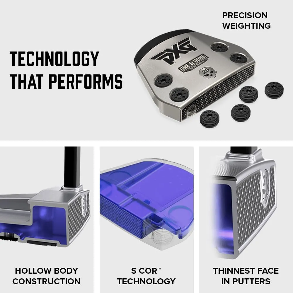 PXG Golf Putter - Battle Ready II Putter for Right Hand Golfers with 34" Chrome Shaft