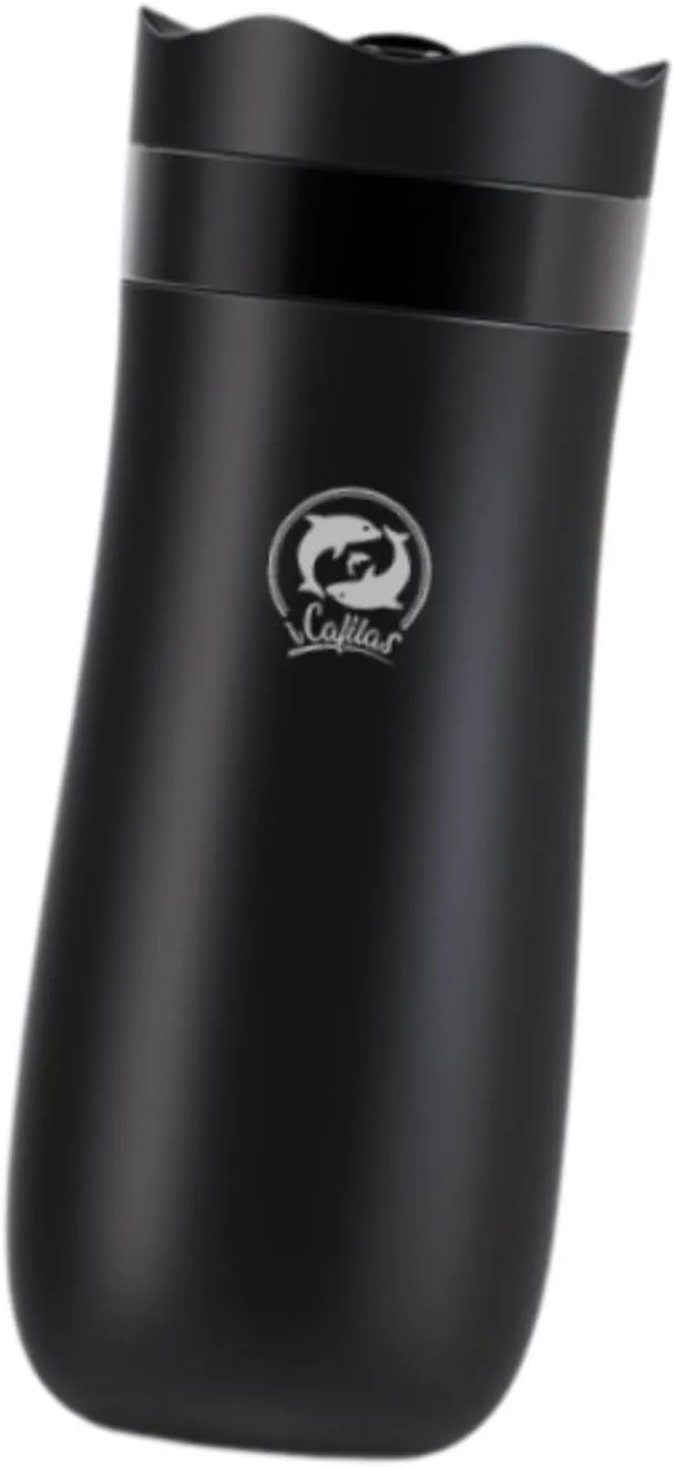 Qianly Travel French Pressing Pot Insulated Filter Easy to Clean Black Drink Water Bottle for Home Outdoor Activities Picnic