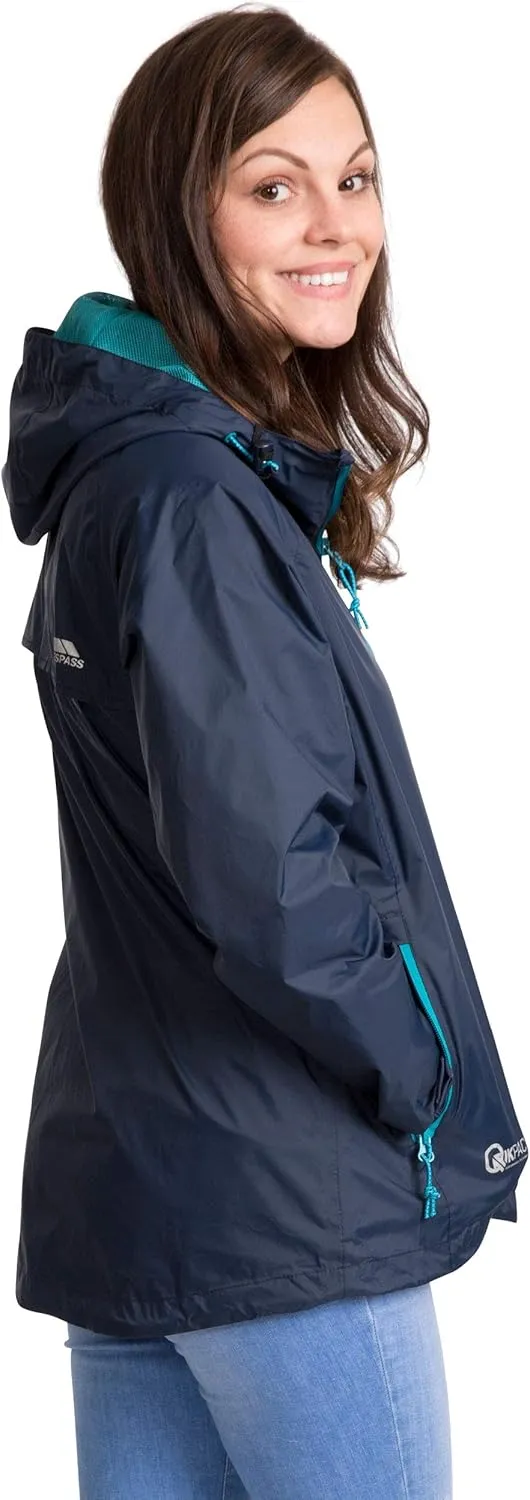 Qikpac Womens Packaway Waterproof Jacket Lightweight Hooded Raincoat