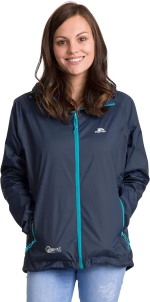 Qikpac Womens Packaway Waterproof Jacket Lightweight Hooded Raincoat
