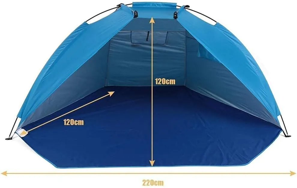 Quick Opening Pop Up Tent Beach Awning Sun Shelter Half-Open Tent Shade Ultralight for Outdoor Camping Fishing Picnic Park