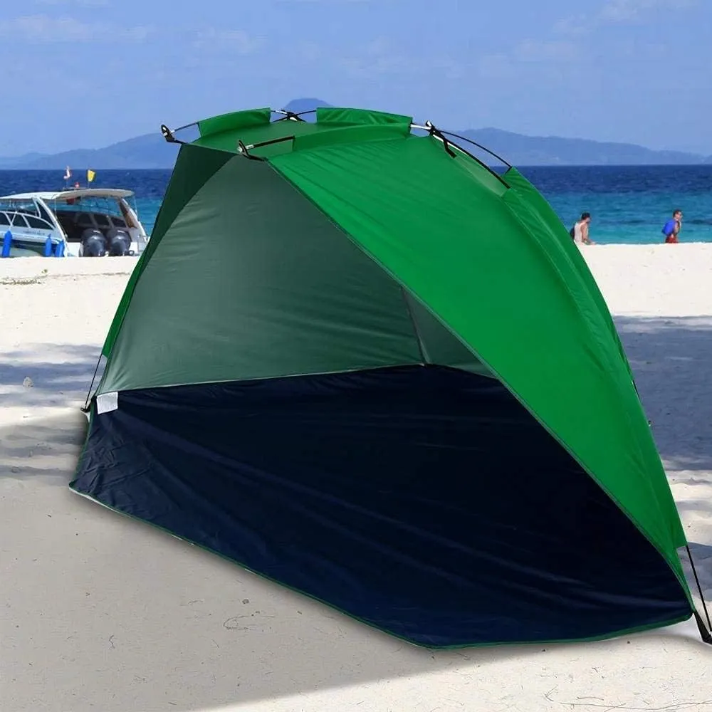 Quick Opening Pop Up Tent Beach Awning Sun Shelter Half-Open Tent Shade Ultralight for Outdoor Camping Fishing Picnic Park