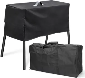 QuliMetal Patio Cover and Carry Bag for Camp Chef 2 Burner Stove, Stove Grill Cover and Carry Bag for Camp Chef Stove EX60P, EX60LW, EX60PP, EX60B, EX280LW, EX170LW, Gas One B-5000 B-4545 B-4900