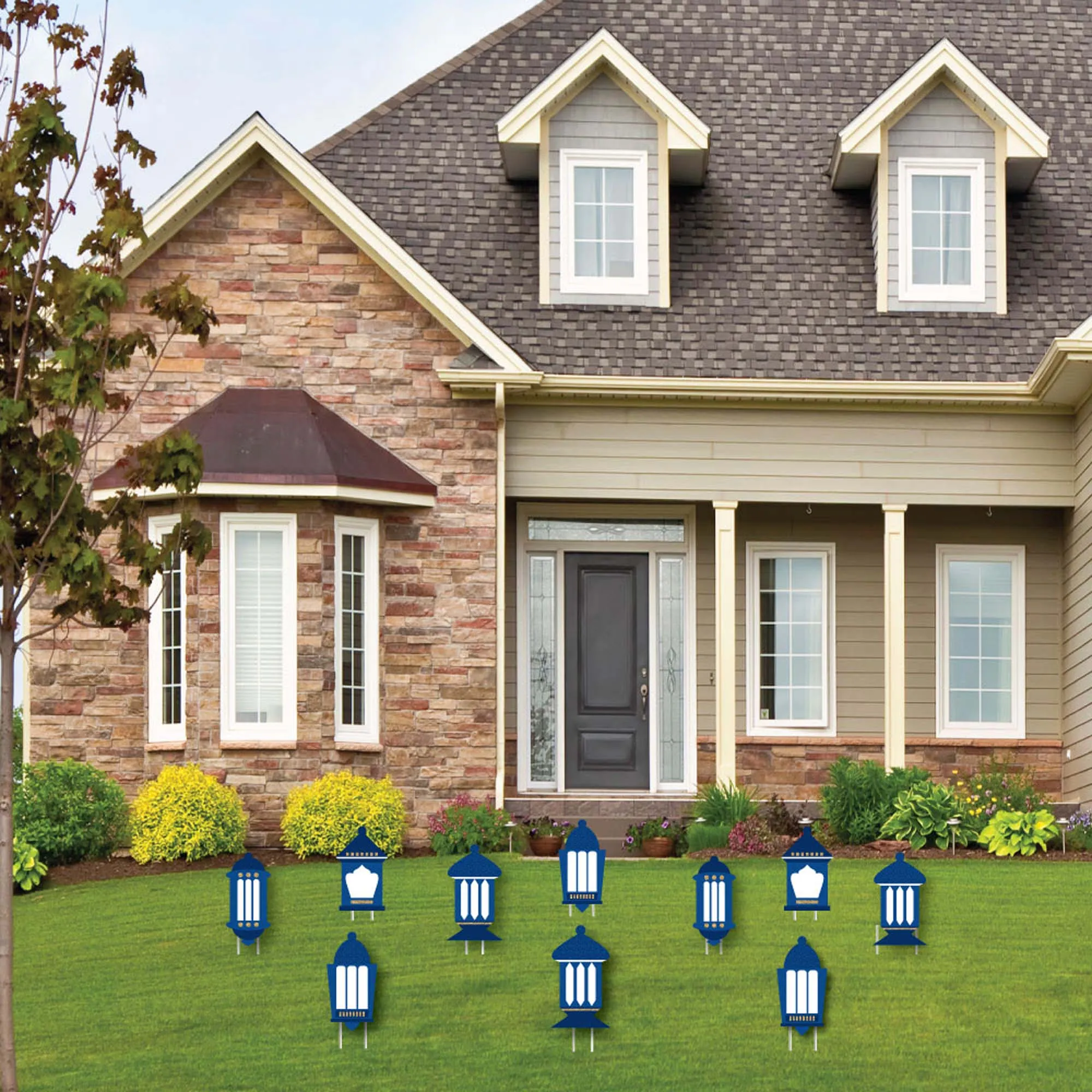 Ramadan - Lantern Lawn Decorations - Outdoor Eid Mubarak Yard Decorations - 10 Piece