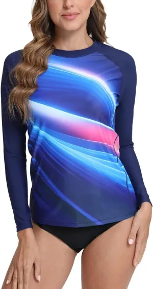 Rash Guard for Women UPF 50  Long Sleeve Shirts Surfing Swimming Tops Lightweight
