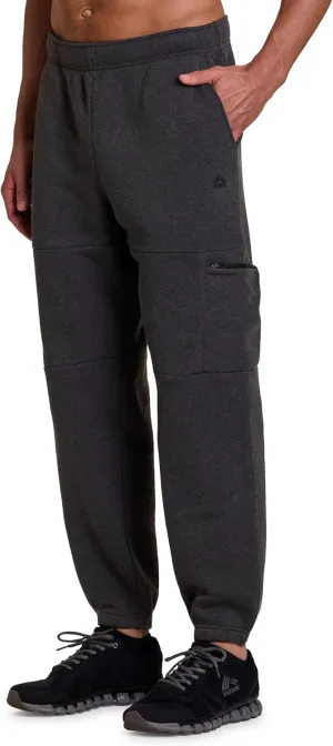 RBX Active Men's Fleece Sweatpants, Cotton Blend Cargo Pants Fleece Joggers Workout Hiking Joggers with Cargo Pockets