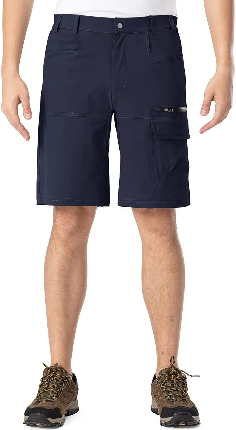 Rdruko Men's Golf Shorts Stretch 9" Quick Dry Lightweight Cargo Hiking Work Outdoor Casual Shorts 5 Pockets