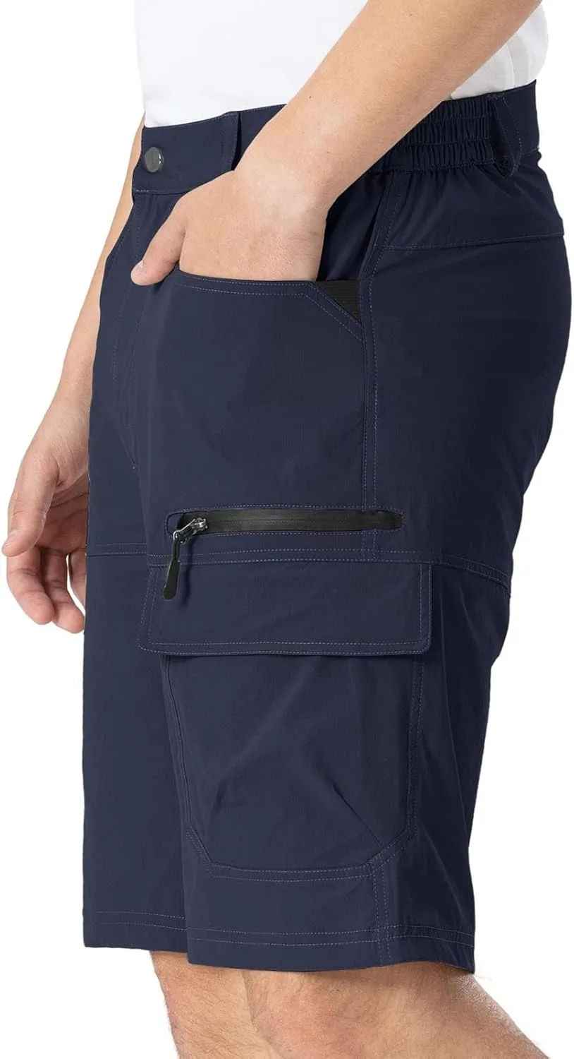 Rdruko Men's Golf Shorts Stretch 9" Quick Dry Lightweight Cargo Hiking Work Outdoor Casual Shorts 5 Pockets