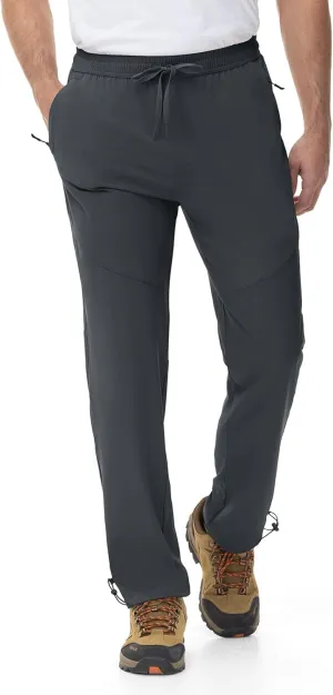 Rdruko Men's Lightweight Hiking Pants Athletic Quick Dry Water Resistant Casual Pants with Zipper Pockets for Outdoor